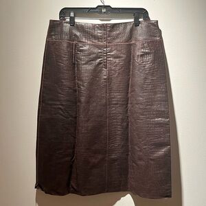 Genuine Leather Brown Skirt